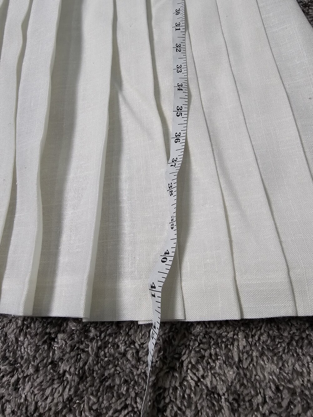 Vintage Malouf Petite White Pleated Midi Dress Size 6 - Picture 7 of 9